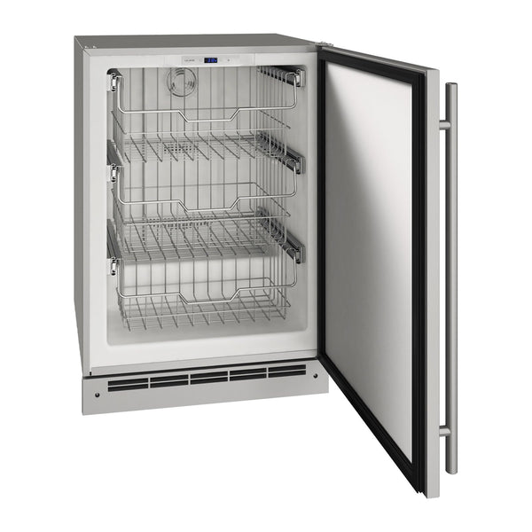 U-Line 24-Inch Stainless Steel Outdoor Convertible Freezer - UOFZ124-SS01B