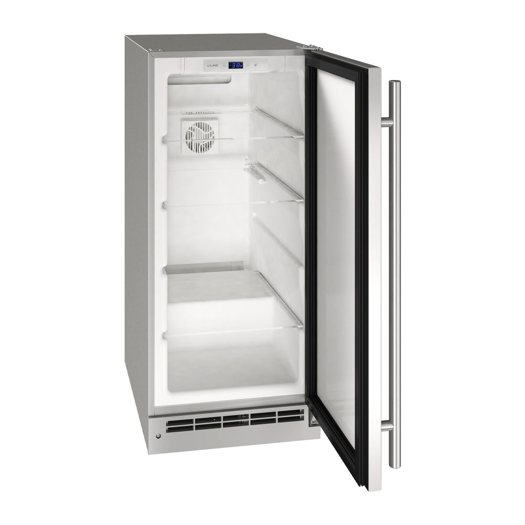 U-Line 15-Inch Stainless Steel Outdoor Refrigerator w/ Reversible Hinge and Door Lock - UORE115-SS01A