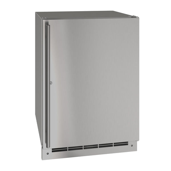 U-Line 24-Inch Stainless Steel Outdoor Refrigerator w/ Reversible Hinge and Door Lock - UORE124-SS31A