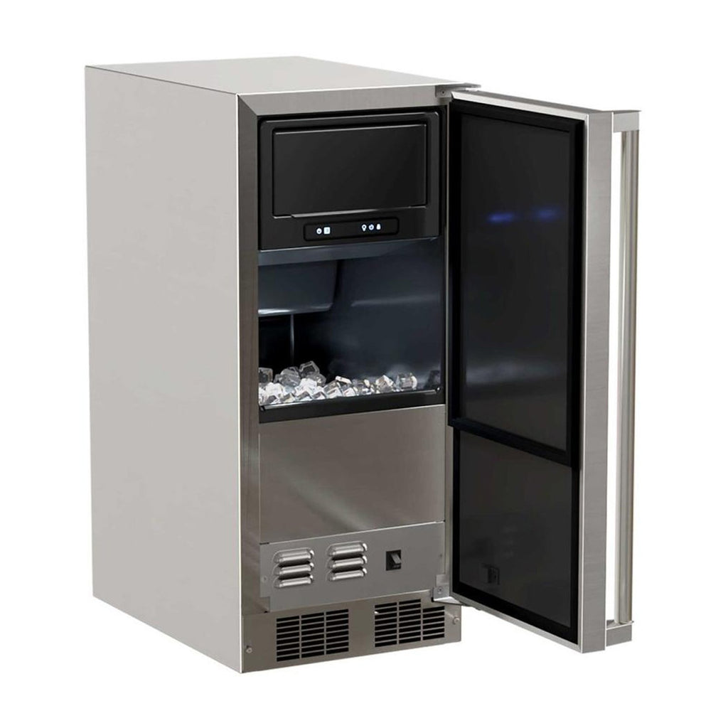 Marvel 15-Inch 39Lb. Outdoor Rated Clear Ice Machine With Gravity Drain and Solid Stainless Steel Door (Reversible Hinge) - MOCL215SS01B
