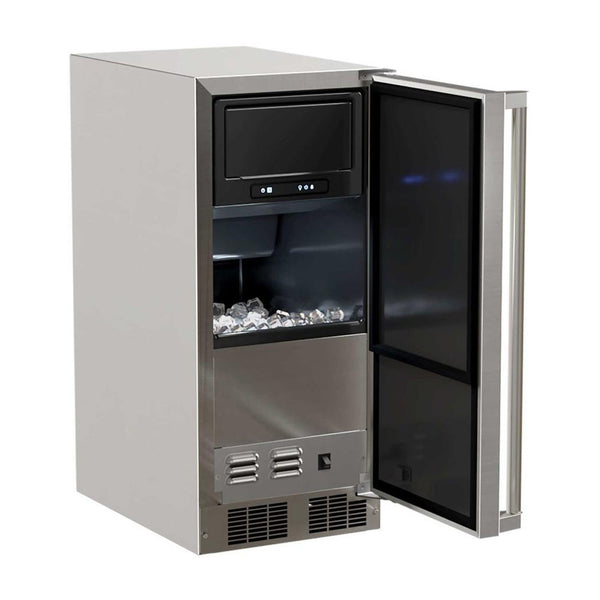Marvel 15-Inch 39Lb. Outdoor Rated Clear Ice Machine With Installed Drain Pump and Solid Stainless Steel Door (Reversible Hinge) - MOCP215SS01B