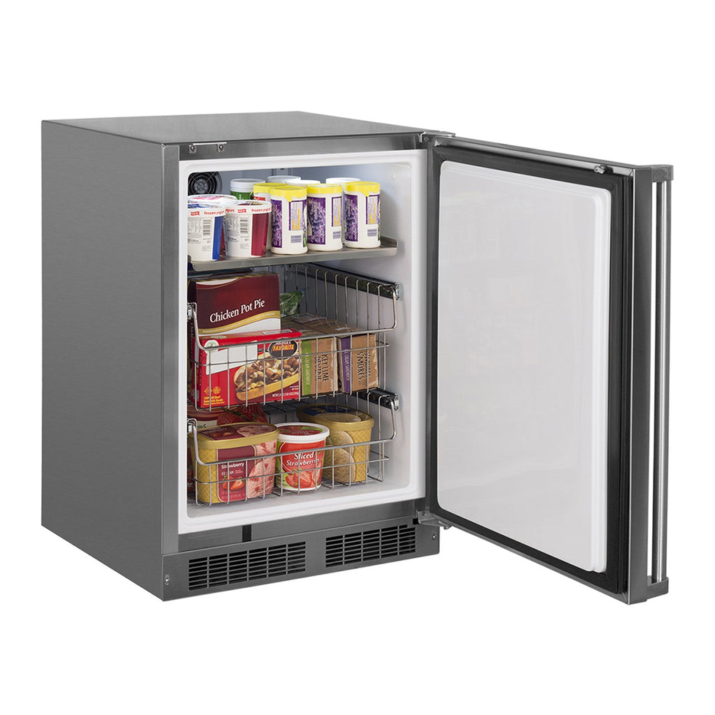 Marvel 24-Inch Outdoor Rated Freezer With Solid Stainless Steel Door and Lock (Reversible Hinge) - MOFZ224SS31A