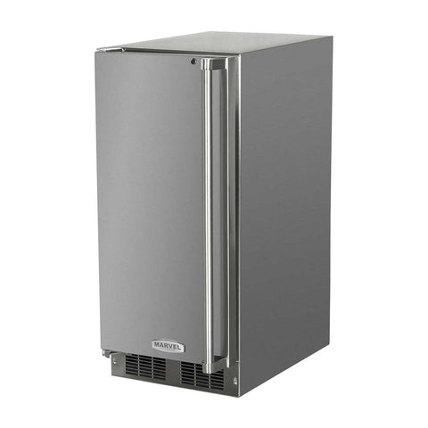 Marvel 15-Inch Outdoor Rated Refrigerator With Stainless Steel Door and Lock (Reversible Hinge) - MORE215SS31A